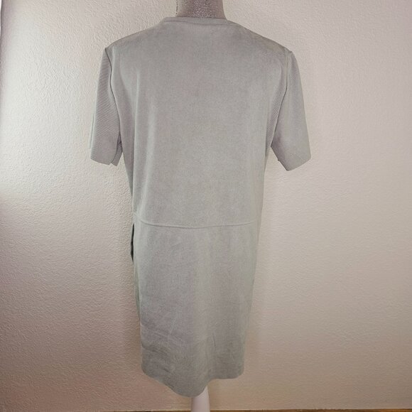 Zara Cozy Soft T-Shirt Dress Gray Blue - Picture 7 of 9